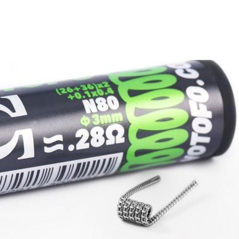 PREBUILT N80 DUAL CORE FUSED CLAPTON 0.28Ω PARA RTA / RDA - WOTOFO PREBUILT N80 DUAL CORE FUSED CLAPTON 0.28Ω PARA RTA / RDA - WOTOFO
