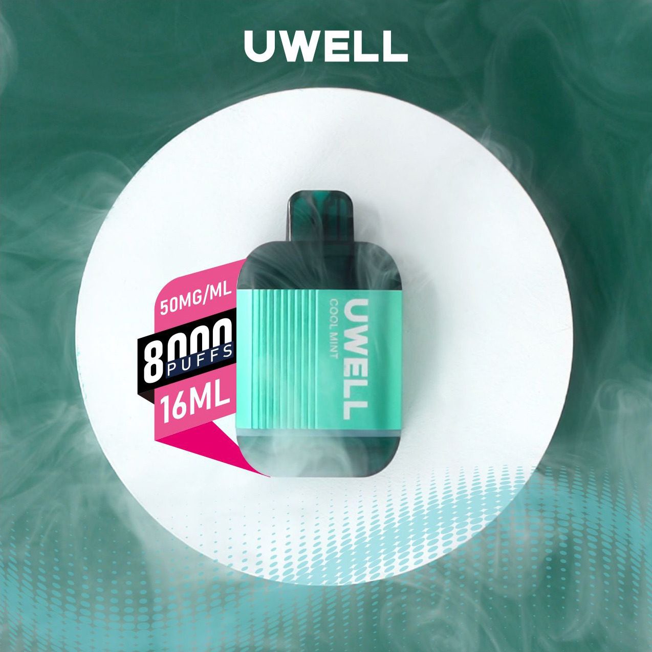 POD DESCARTÁVEL BE8000 – UWELL - COOL MINT Sabor cool mint detalhes