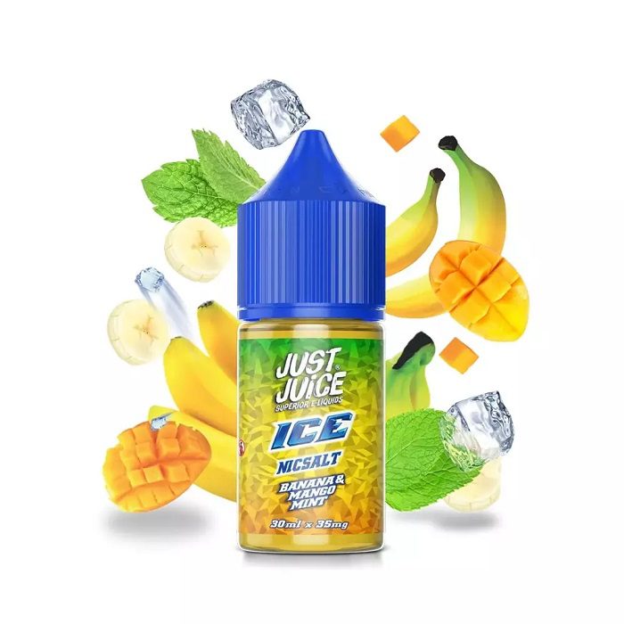 LÍQUIDO BANANA & MANGO MINT - NICSALT - JUST JUICE.jpg LÍQUIDO BANANA & MANGO MINT - NICSALT - JUST JUICE