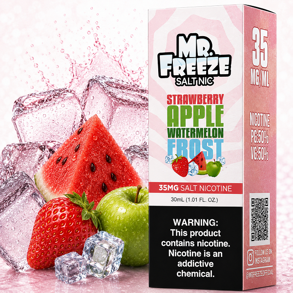 LÍQUIDO NICSALT STRAWBERRY APPLE WATERMELON FROST – MR FREEZE